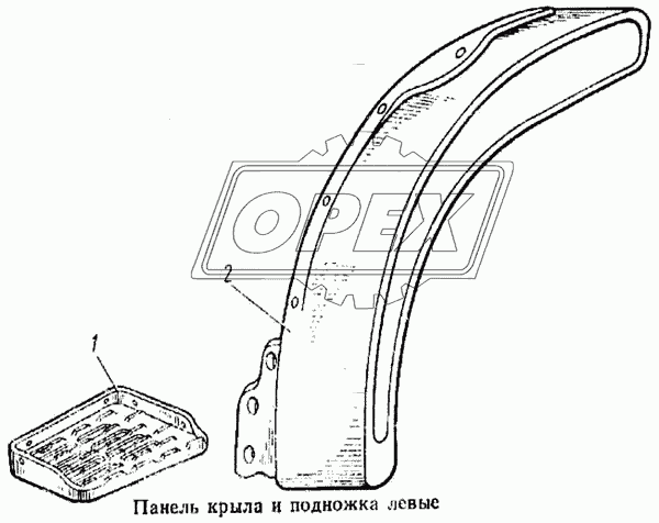 Панель крыла и подножка левые