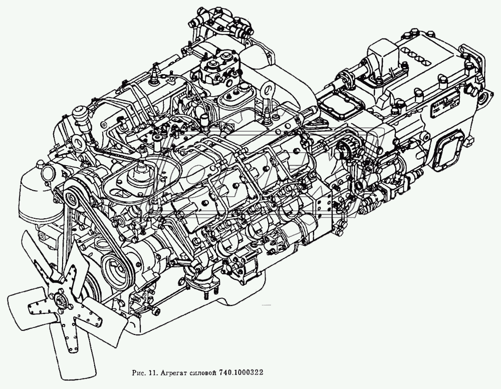 Силовой агрегат, (22-я комплектация)