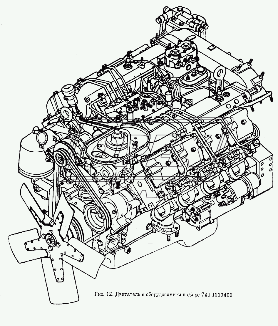 Двигатель с оборудованием в сборе, основная комплектация