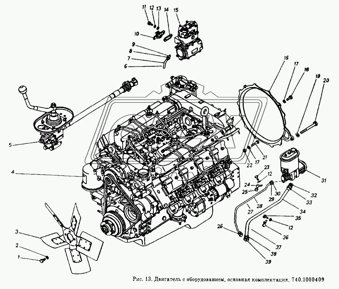 Двигатель с оборудованием, основная комплектация