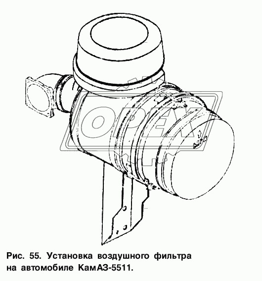Установка воздушного фильтра на автомобиле КамАЗ-5511