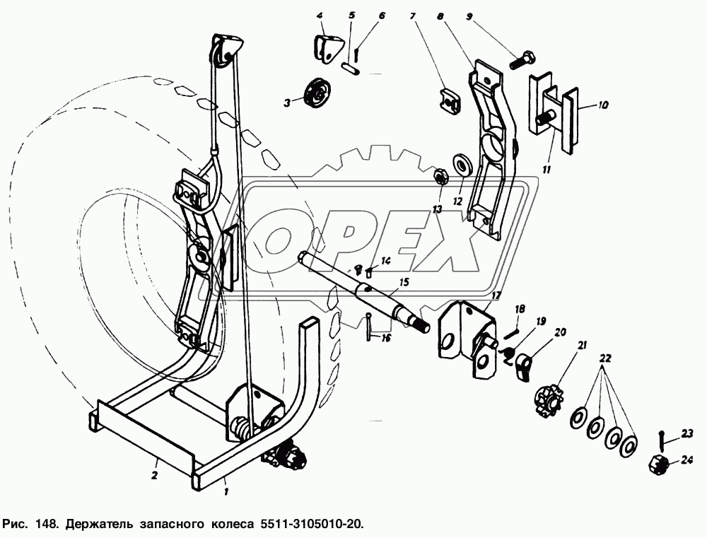 Держатель запасного колеса 5511-3105010-20