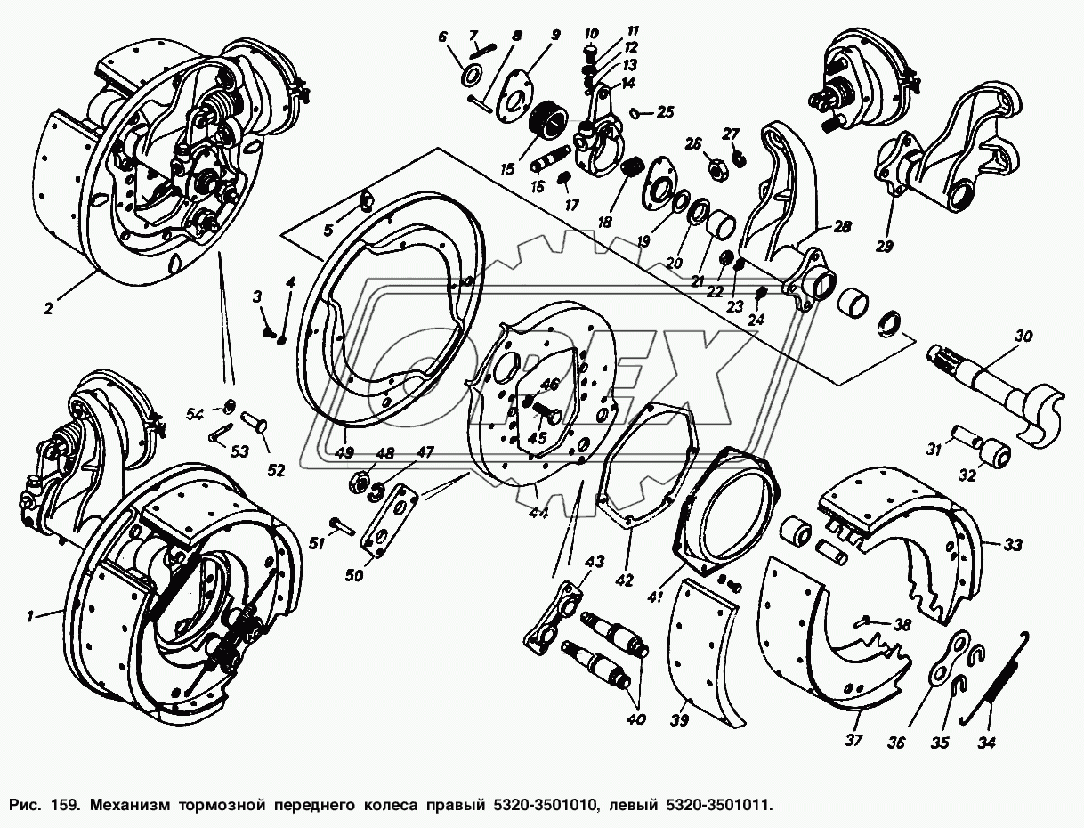 Механизм тормозной переднего колеса правый и левый