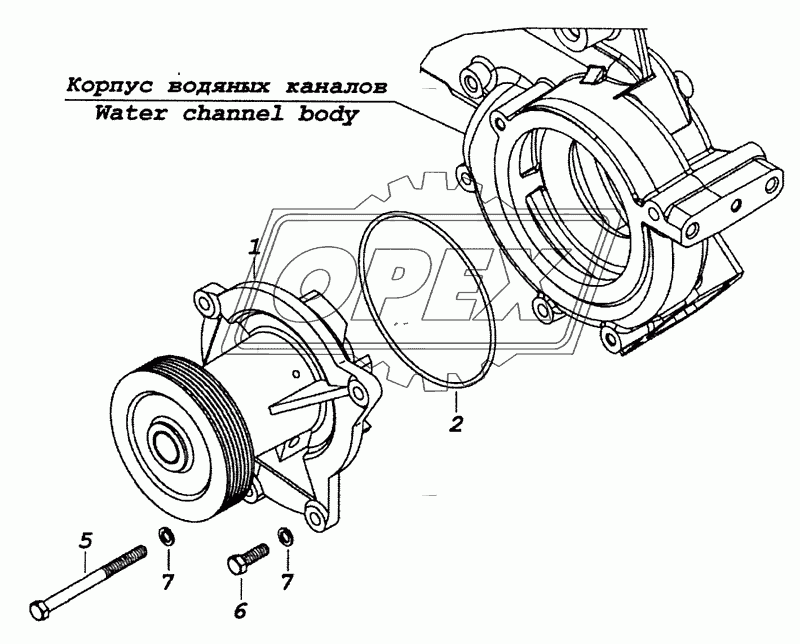 7406.1307005 Установка водяного насоса