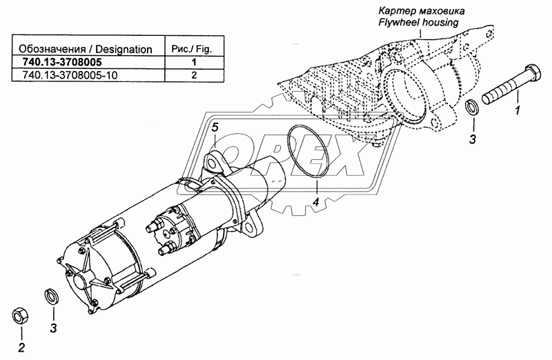 740.13-3708005 Установка стартера