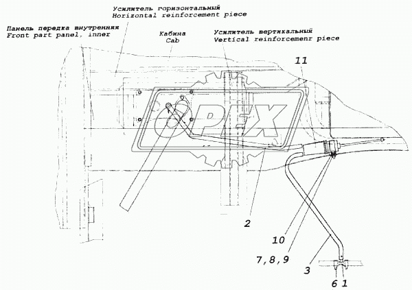 Установка насоса, топливопроводов отопителя ОН-32Д-24