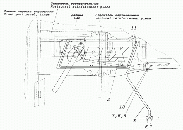 Установка насоса, топливопроводов отопителя ОН-32Д-24