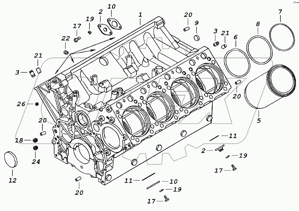 Блок цилиндров в сборе