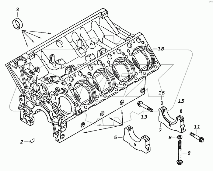 Блок цилиндров в сборе