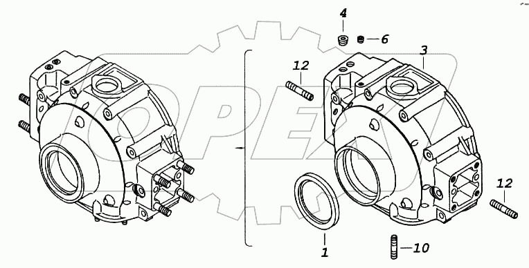 Крышка блока цилиндров передняя