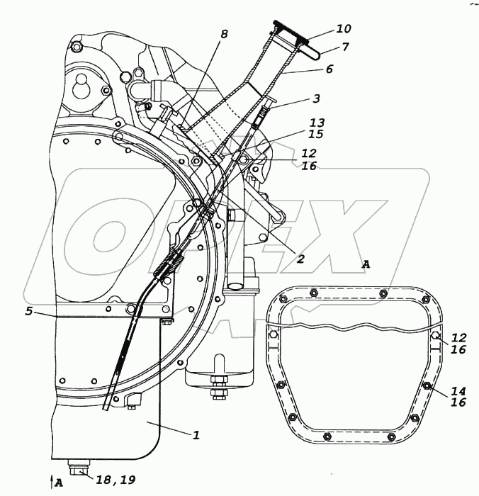 Установка картера масляного