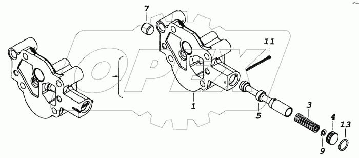 Крышка масляного насоса с клапаном
