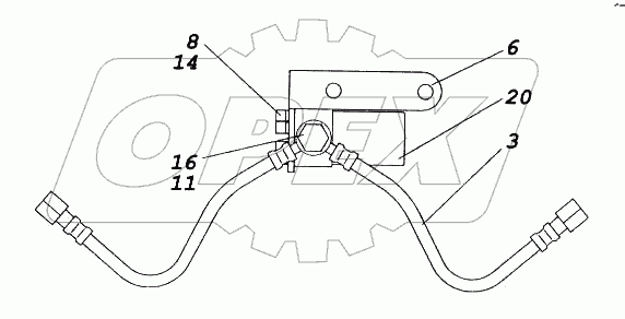 Клапан с кронштейном и трубкой