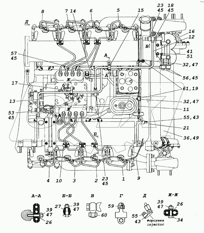 Установка топливопроводов