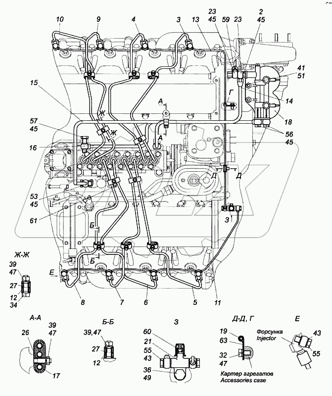 Установка топливопроводов