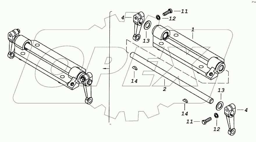 Кронштейн с валом привода