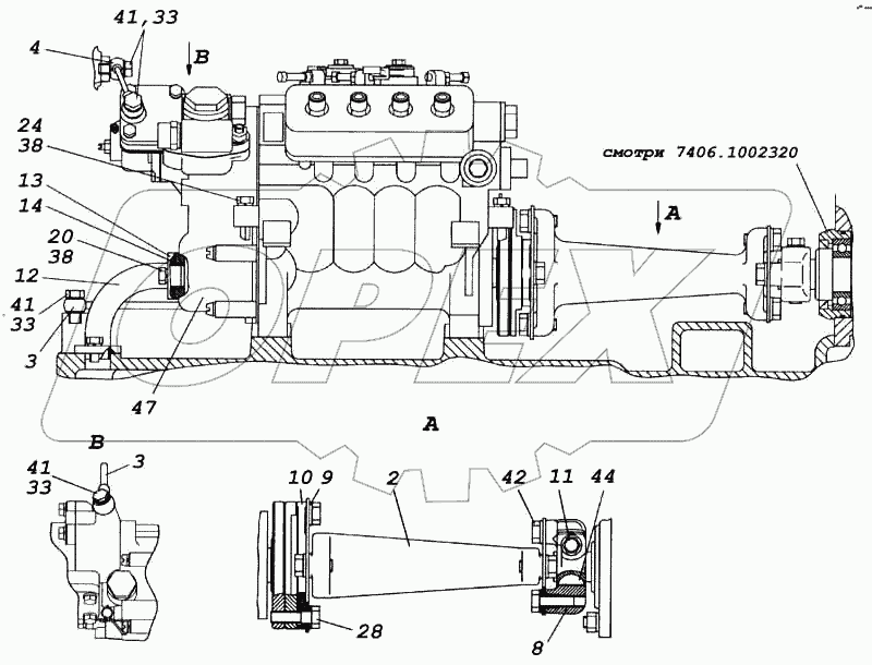 Установка и привод ТНВД