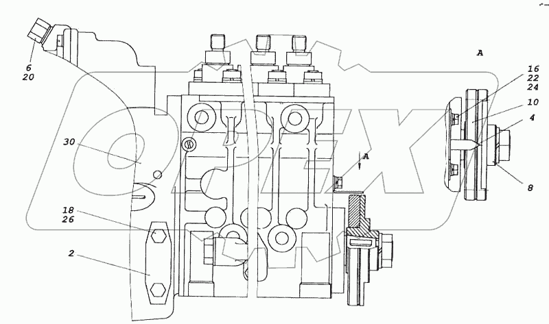 ТНВД с фланцем и полумуфтой ведомой