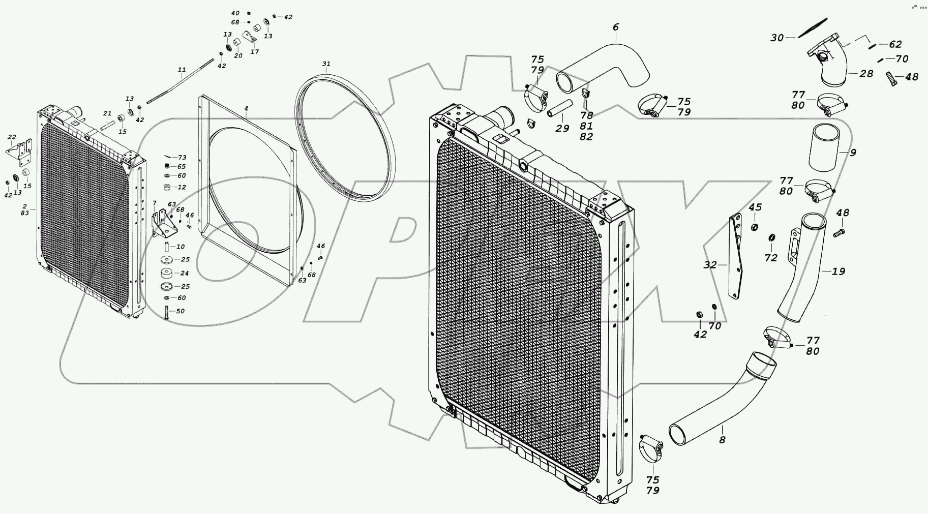 Установка радиатора