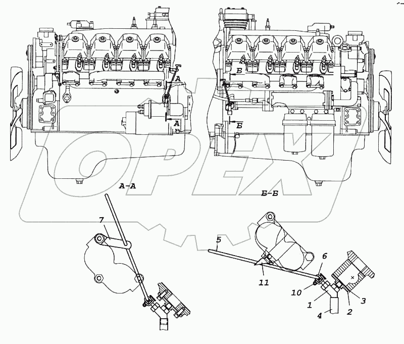 Установка сливных кранов системы охлаждения привода управления