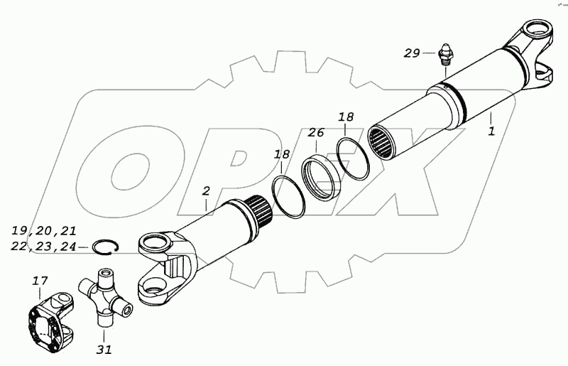 Вал карданный заднего моста