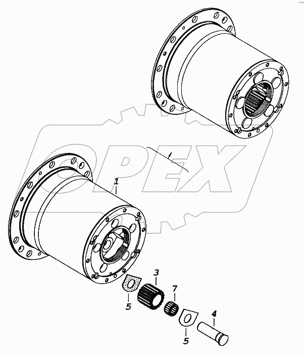 Водило с кожухом и сателлитами