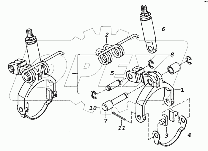 Вилка блокировки в сборе