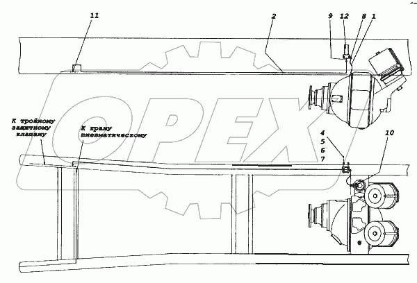 Привод блокировки межколесных дифференциалов