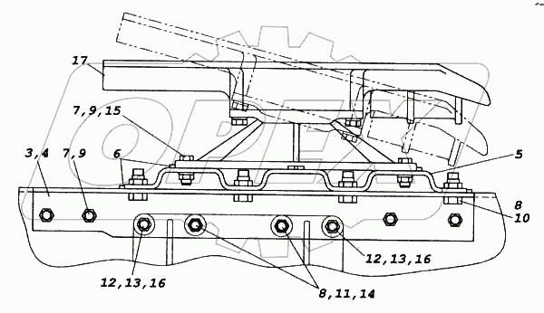 Установка седельно-сцепного устройства