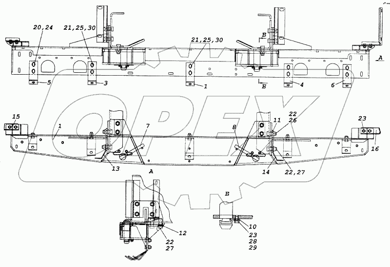 Установка буксирной поперечины