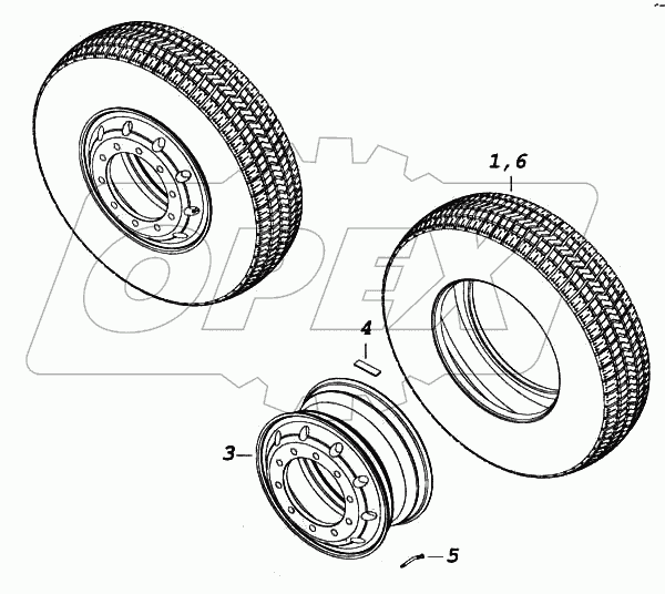 Колесо 9,00х22,5 алюминиевое с шиной