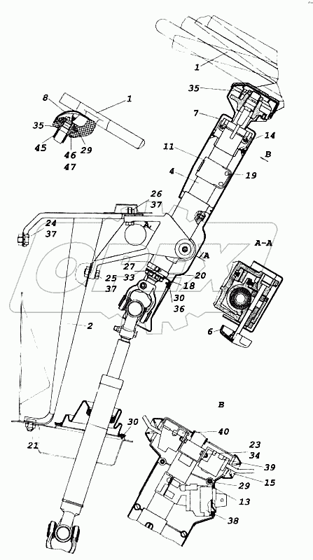 Установка колонки рулевого управления