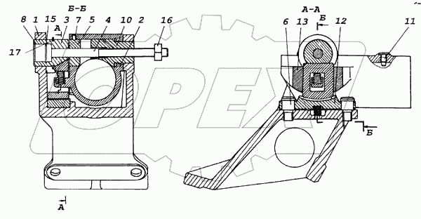 Корпус колонки с кронштейном рулевого управления