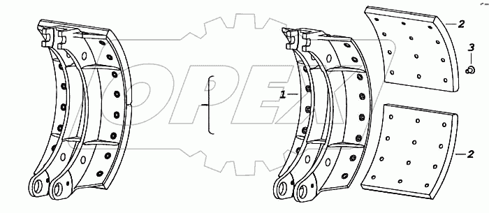 Колодка тормоза с накладками