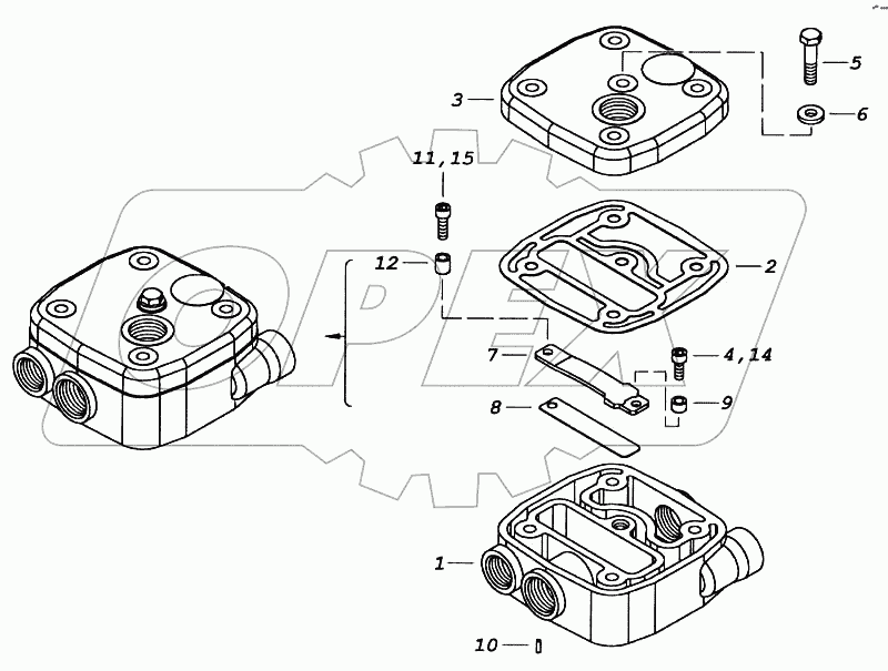 Головка цилиндра с крышкой