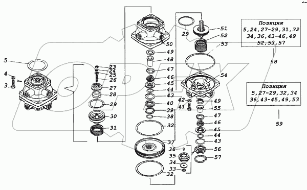 Кран тормозной двухсекционный