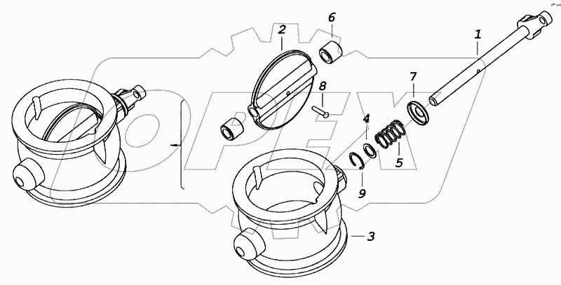 Корпус вспомогательного тормоза с заслонкой