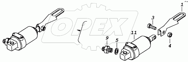 Цилиндр пневматический с тягой