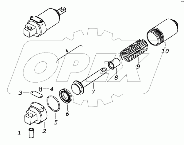 Цилиндр выключения подачи топлива пневматический