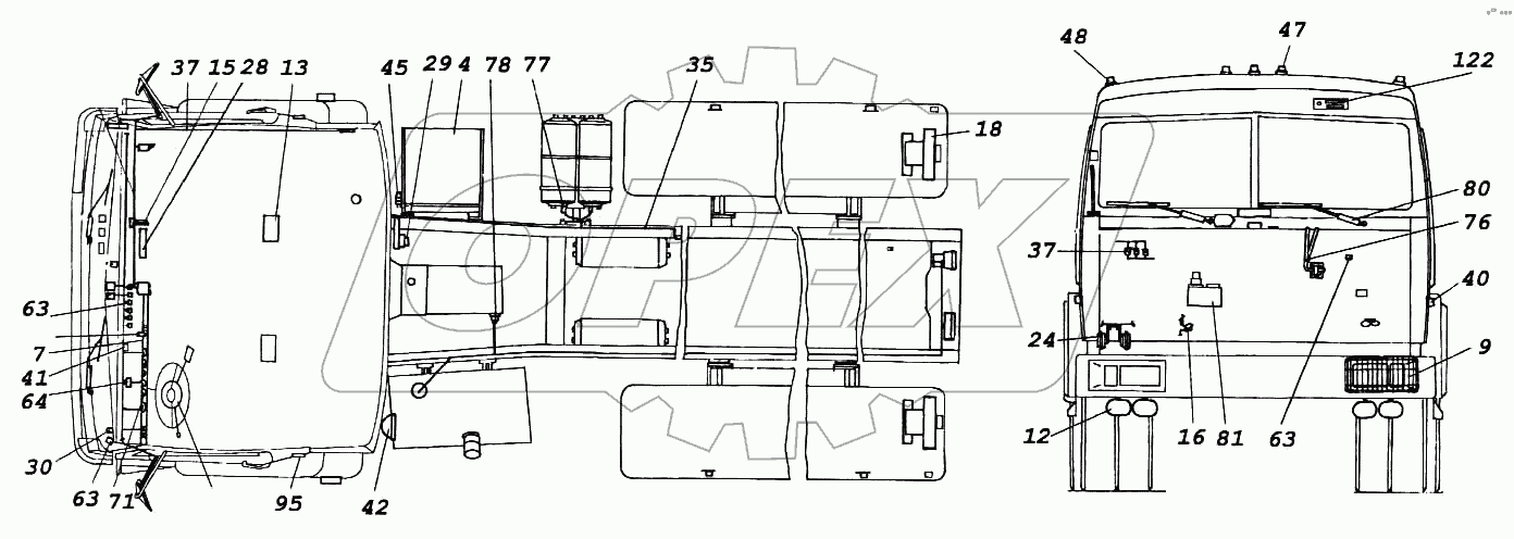 Электрооборудование. Расположение на автомобиле
