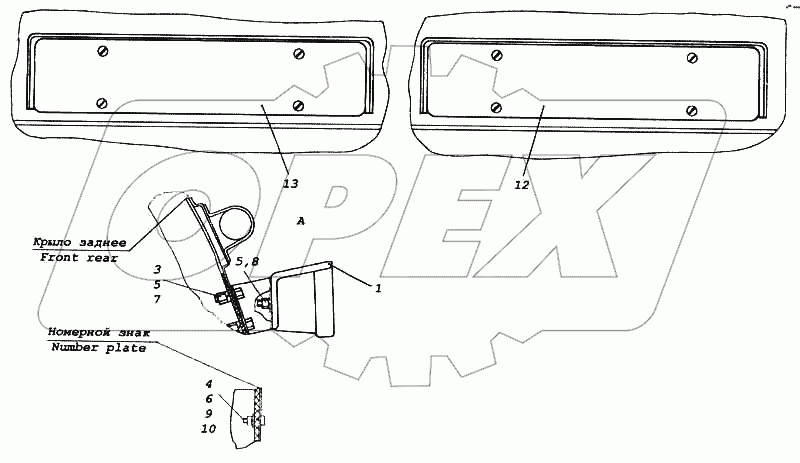 Установка задних фонарей