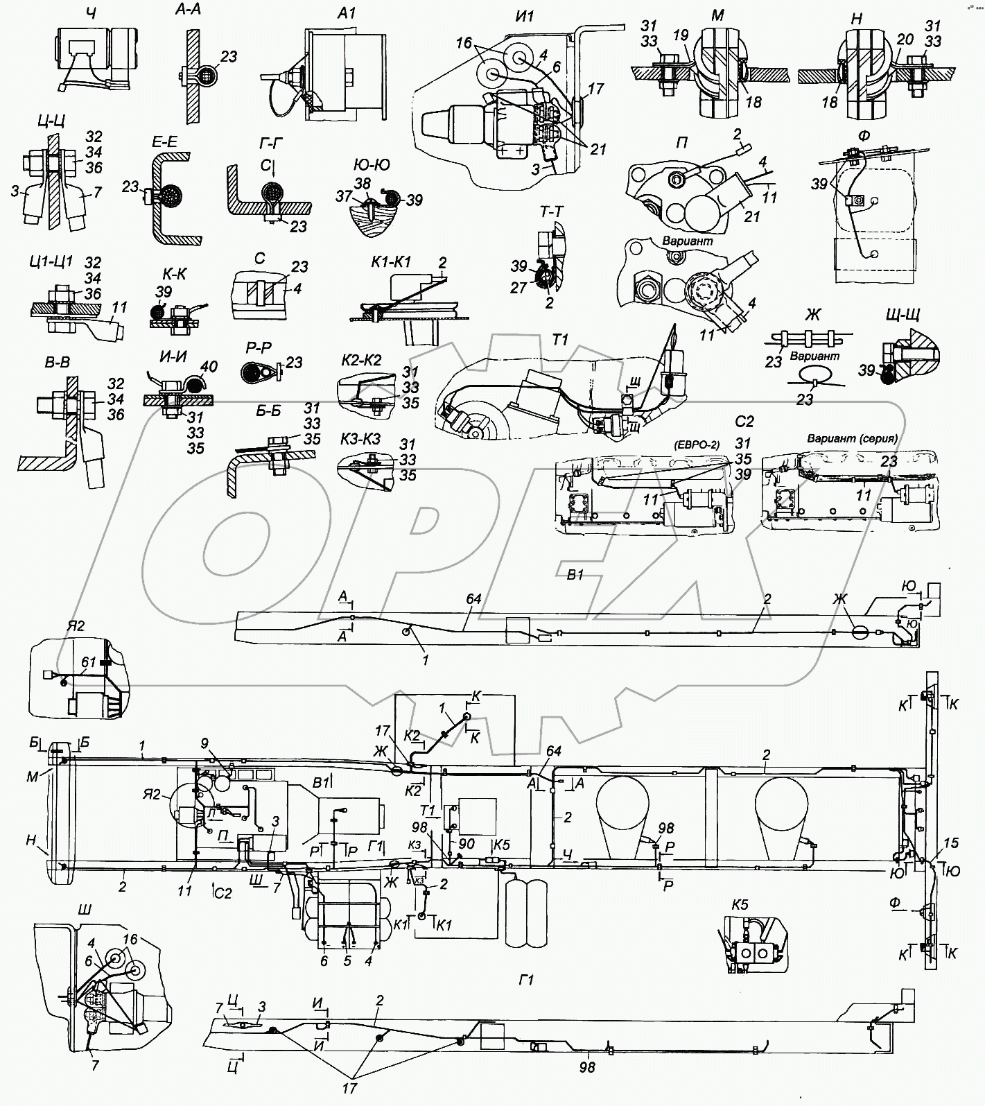 Установка проводов на шасси
