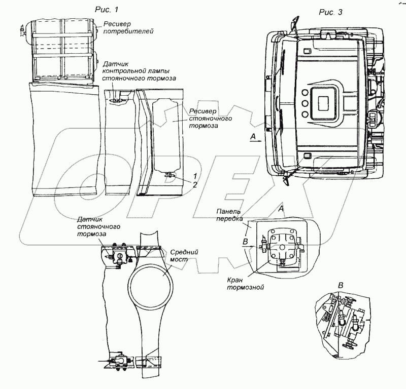 Установка датчиков аварийного давления воздуха