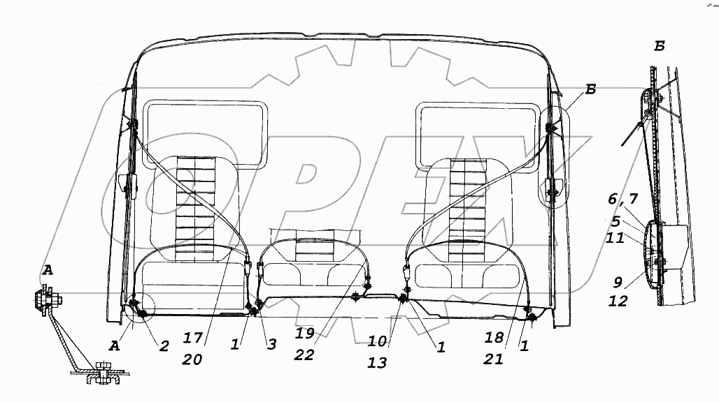 Установка ремней безопасности
