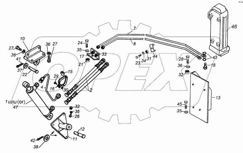 Установка механизма опрокидывания кабины