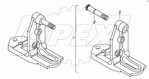 Корпус запора кабины левый