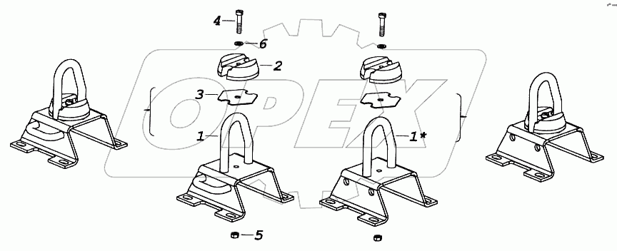 Кронштейн запора кабины правый