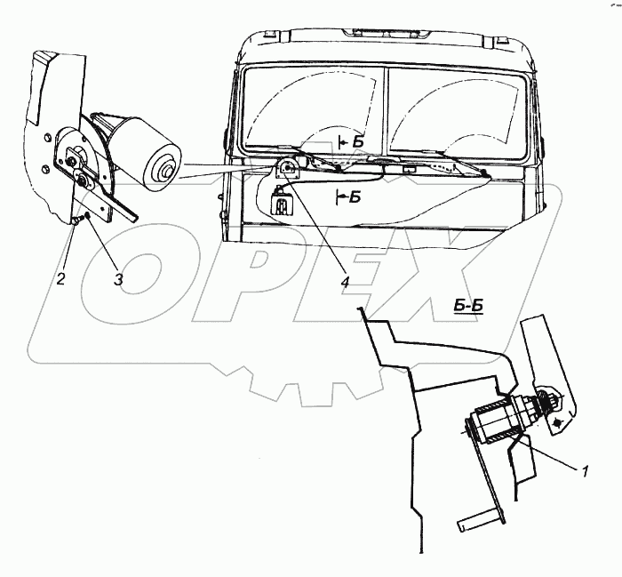 Установка стеклоочистителя