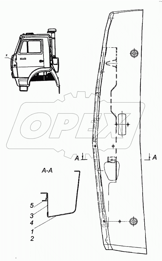 Панель передка съемная боковая