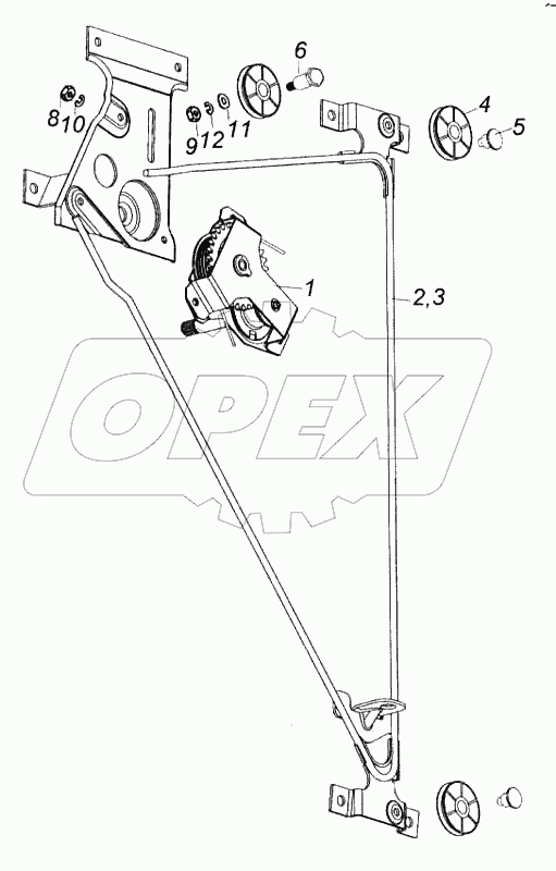 Стеклоподъемник двери в сборе